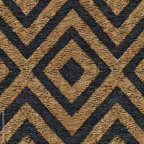 North African Tuareg Inspired Textile Pattern in Geometric Design