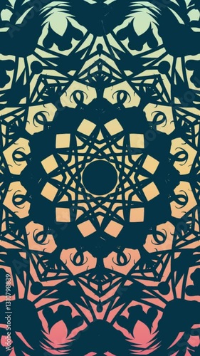 Intricate mandala patterns motion loop. Royal and vintage background. For backdrop, animation, cover.