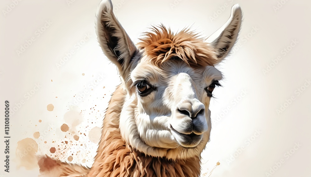 Fototapeta premium Smiling Alpaca Portrait
