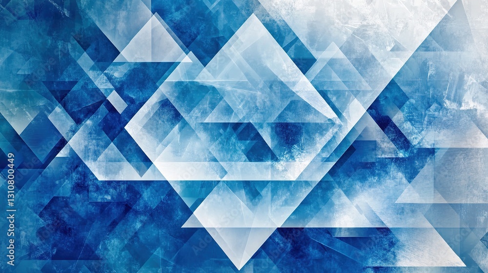 Modern Blue Abstract Background with Layered White Transparent Texture in Random Geometric Pattern Modern Blue Abstract Background with Layered White Transparent Texture in Random Geometric Pattern
