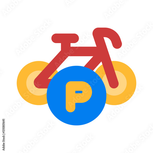 bicycle parking flat icon style