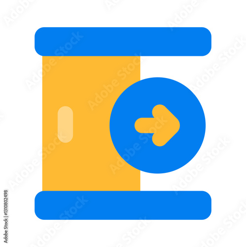 sliding door to the right flat icon style