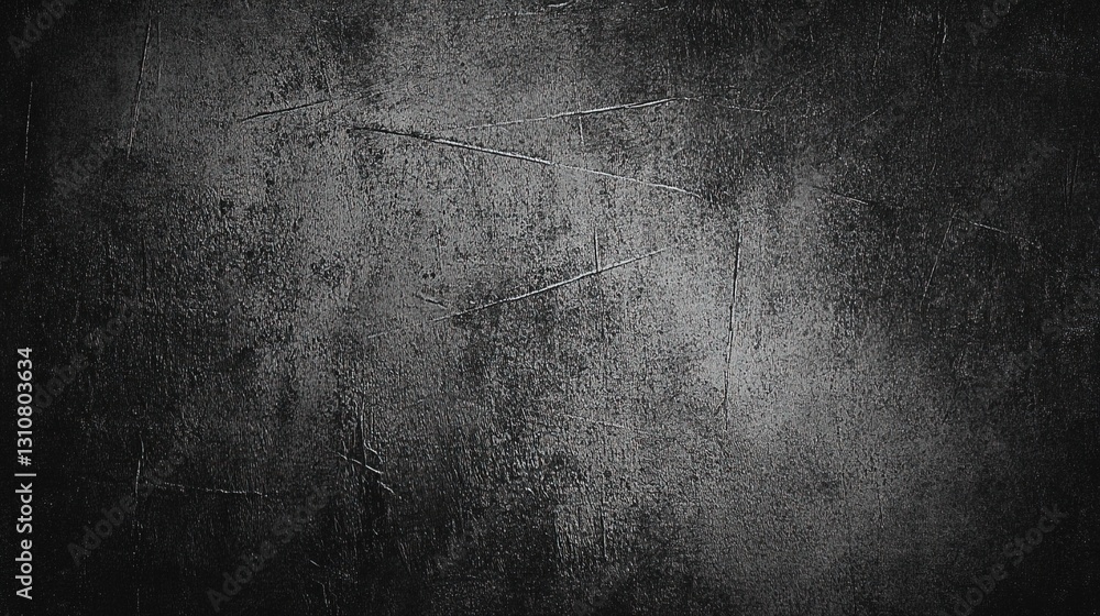 Obraz premium Close-up of black scratched metal texture with visible marks and high contrast