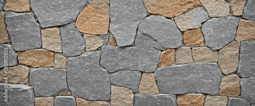 natural stone wall with irr...