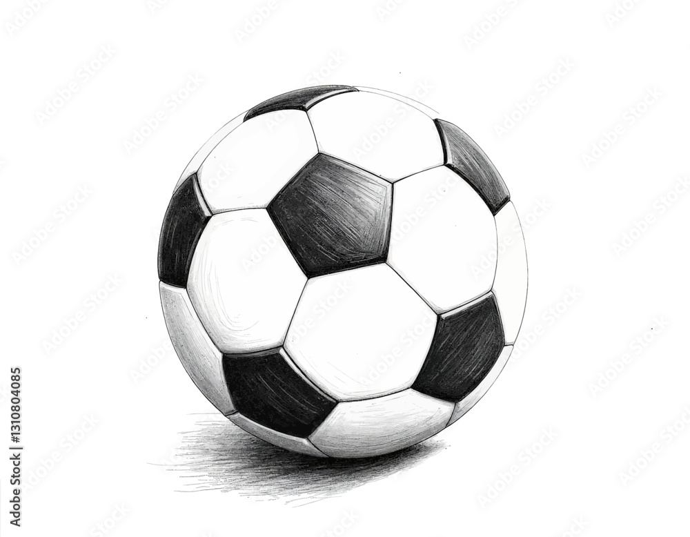 Soccer ball in black ink drawing style Soccer ball in black ink drawing style
