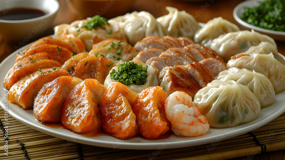 Assorted Chinese Dumplings Platter Assorted Chinese Dumplings Platter