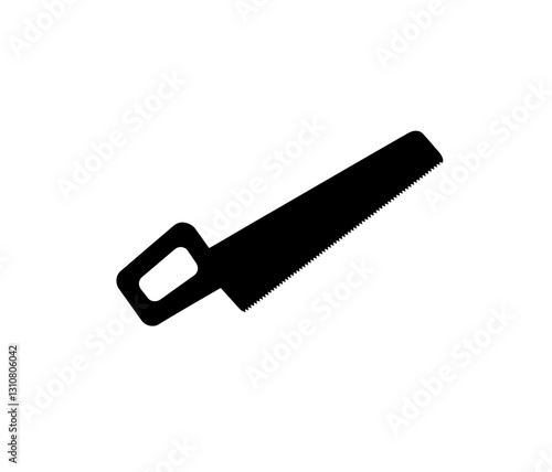 Hand saw icon vector in black color with white background