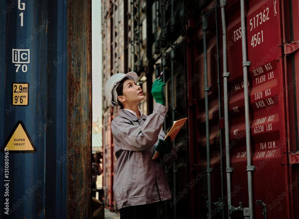 Portrait of a female worker holding clipboard