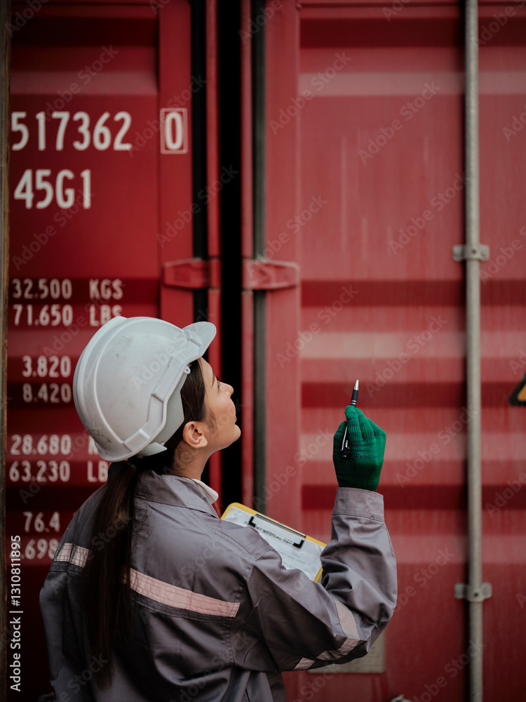 Portrait of a female worker holding clipboard
