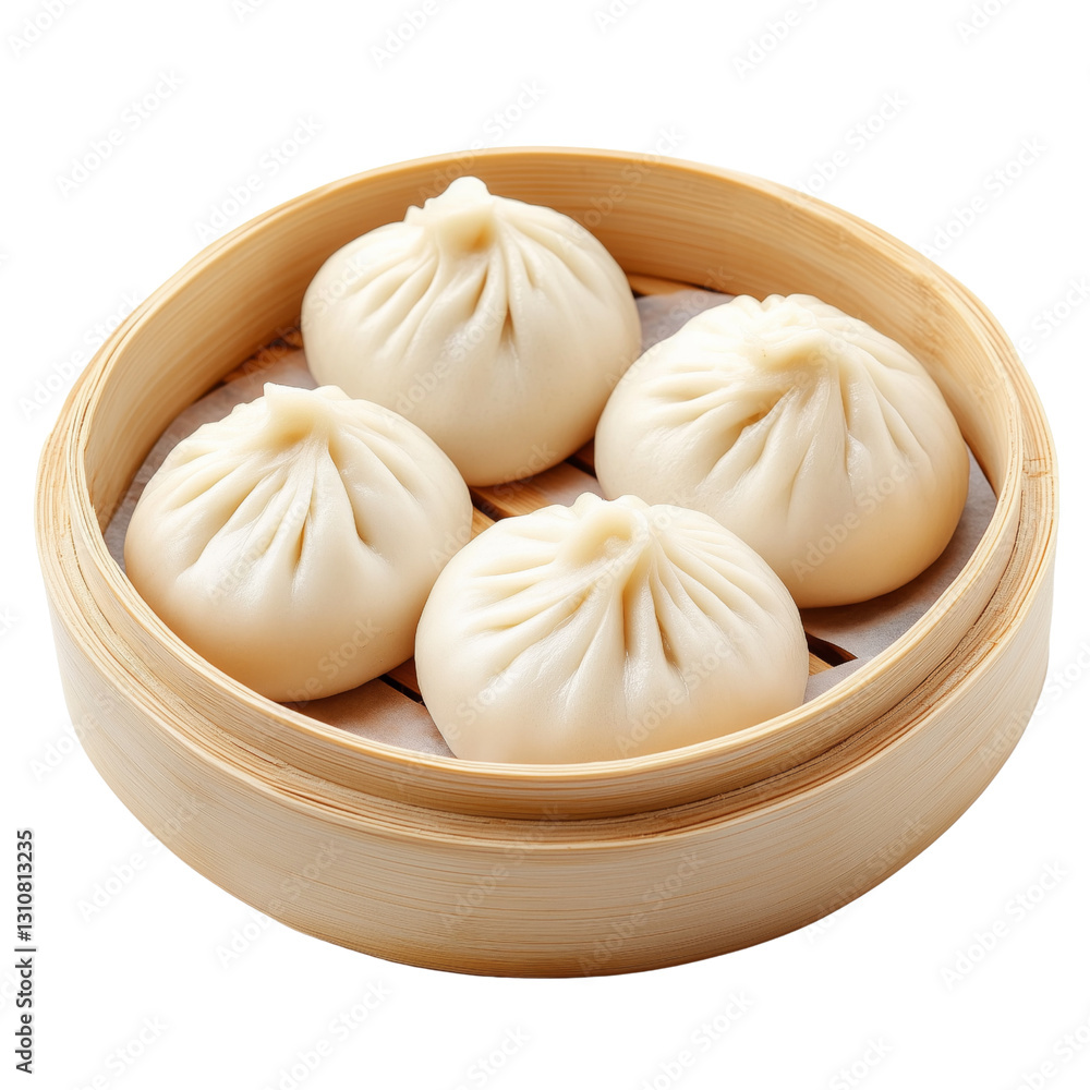steamed Chinese buns with a soft, fluffy texture placed on a white background. Traditional Asian food often filled with meat or sweet paste. Isolated on white background steamed Chinese buns with a soft, fluffy texture placed on a white background. Traditional Asian food often filled with meat or sweet paste. Isolated on white background