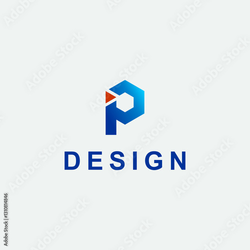 initial PI logo, abstract modern IP logo vector with futuristic design geometric concept