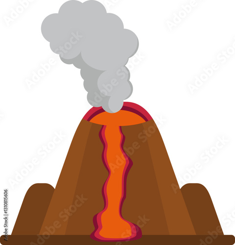 Nature Volcano Magma Icon Element