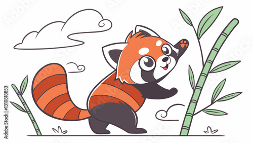 red panda and bamboo
