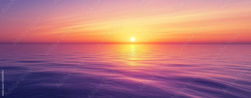Fototapeta premium Serene Sunset over Calm Ocean Waters