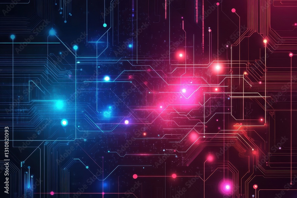 Abstract glowing circuit board design, vibrant pink and blue hues. Perfect for tech, innovation, and futuristic concepts. Abstract glowing circuit board design, vibrant pink and blue hues. Perfect for tech, innovation, and futuristic concepts.