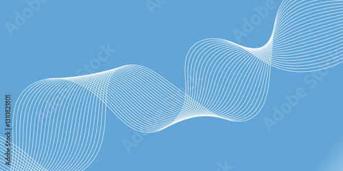 Abstract blue background with whit line. Modern template abstract design flowing particles digital frequency track equalizer. abstract wave line for banner, wallpaper background with wave design