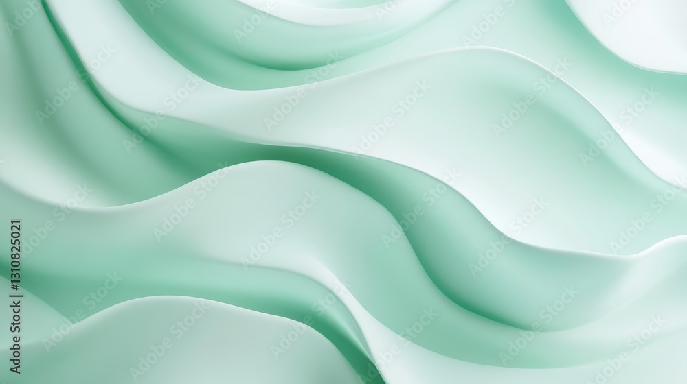 Obraz premium Abstract Mint Green Wave Background.