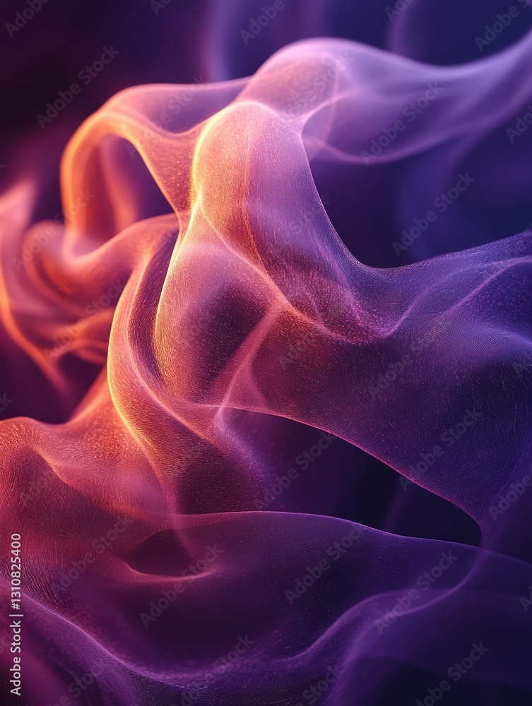 Obraz premium Close-up Abstract Image Flowing Pink & Purple Fabric, Smooth Texture, Creative Design, Background, Graphic Resource, Elegant Concept, Wave, Art.