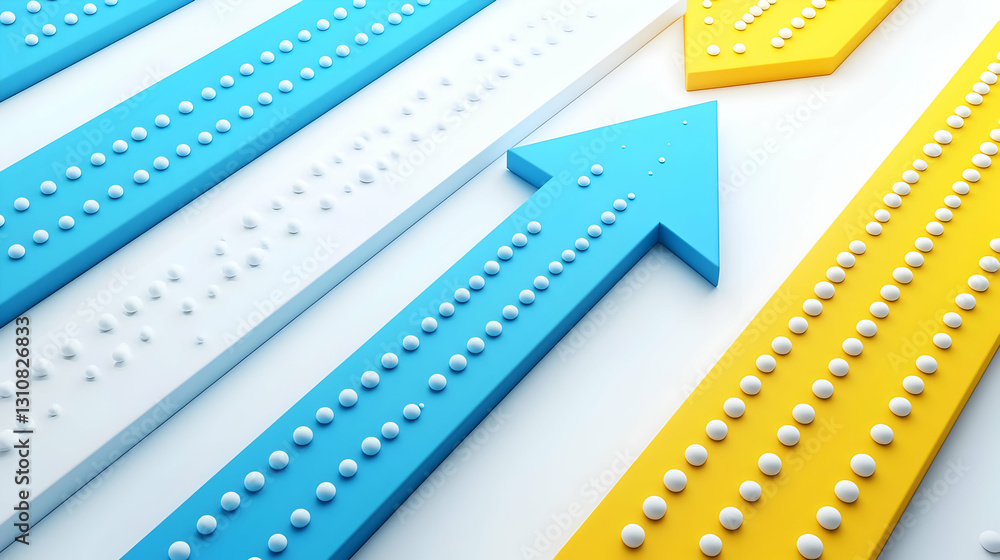Obraz premium Colorful Directional Arrows on White Background for Business Growth
