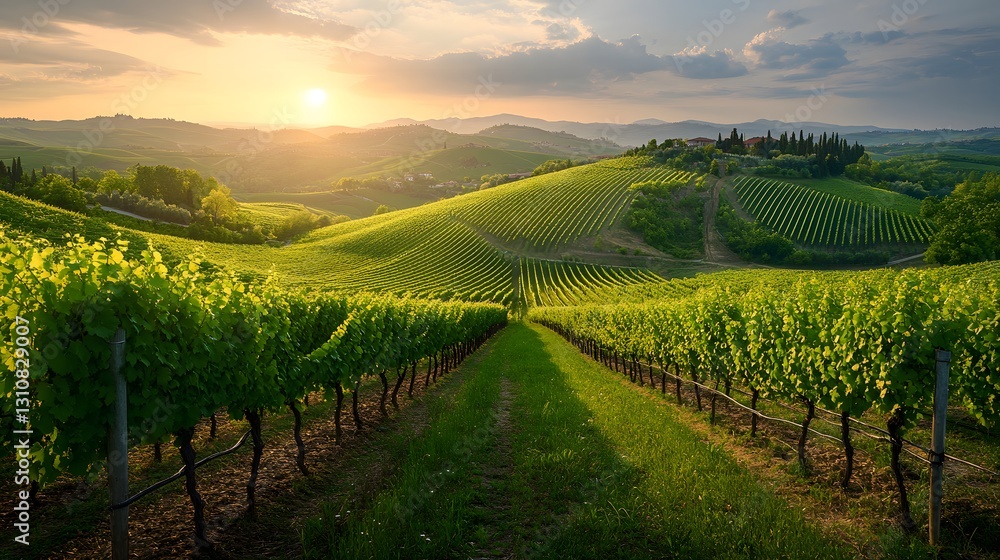 Fototapeta premium vineyard in the morning