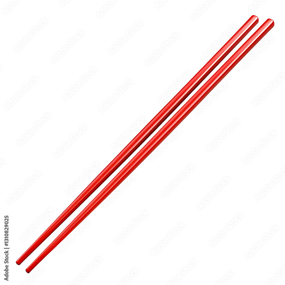 Glossy red chopsticks with smooth texture Elegant and stylish food utensils, isolated on a transparent background Glossy red chopsticks with smooth texture Elegant and stylish food utensils, isolated on a transparent background