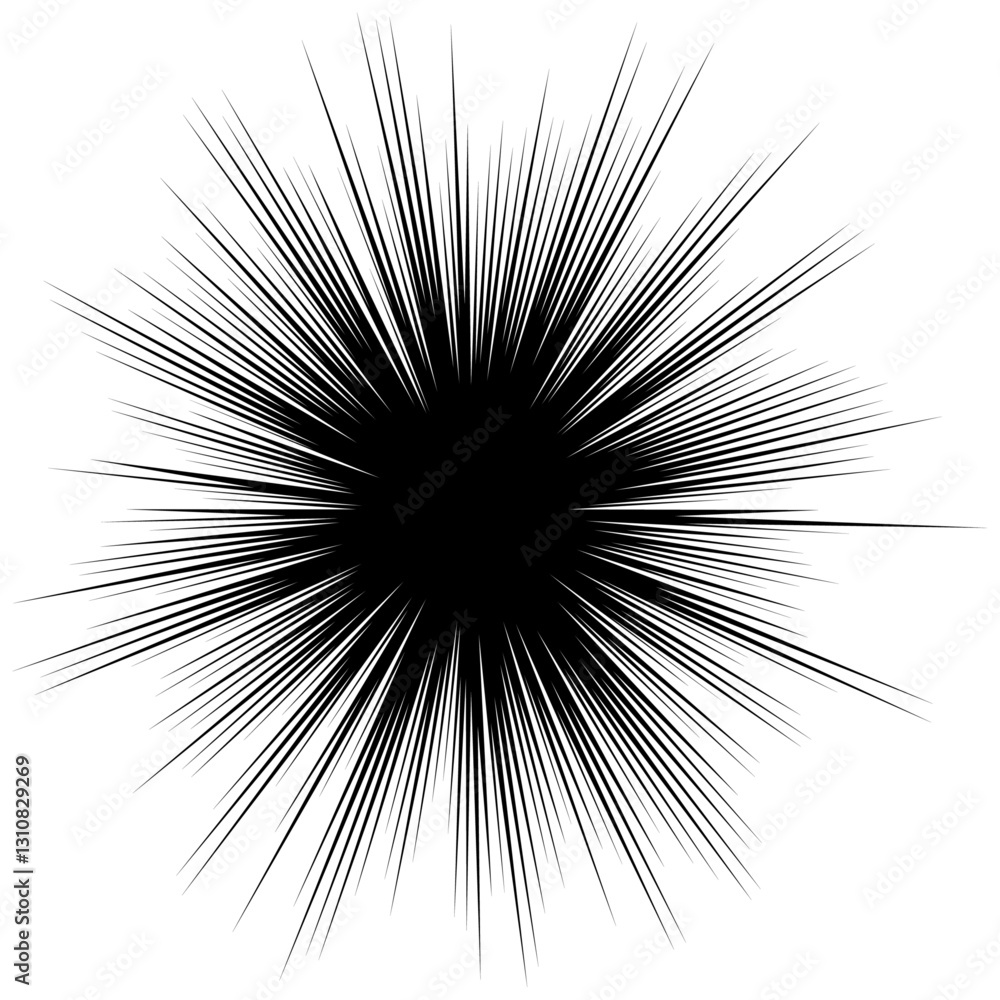 Obraz premium 黒の集中線