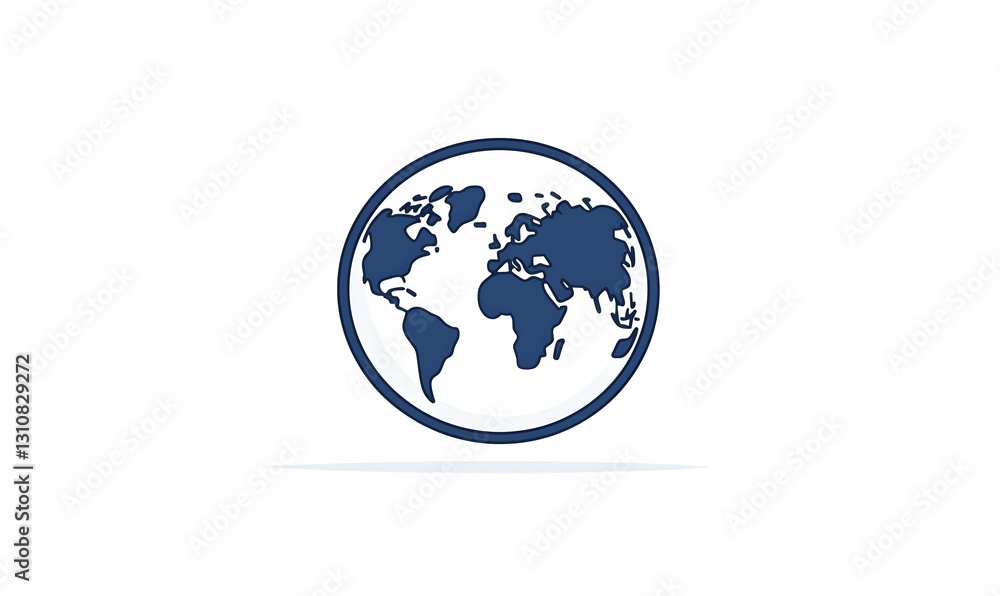Minimalist Globe Icon Representing Global Connectivity and Diversity Minimalist Globe Icon Representing Global Connectivity and Diversity