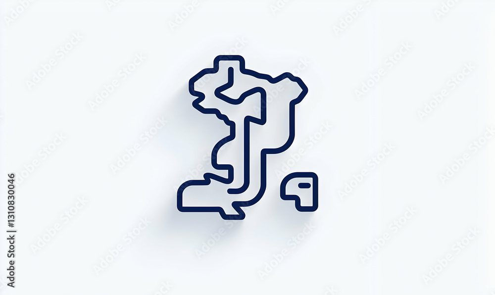 Abstract Line Art Illustration of Italy on Clean Background Abstract Line Art Illustration of Italy on Clean Background