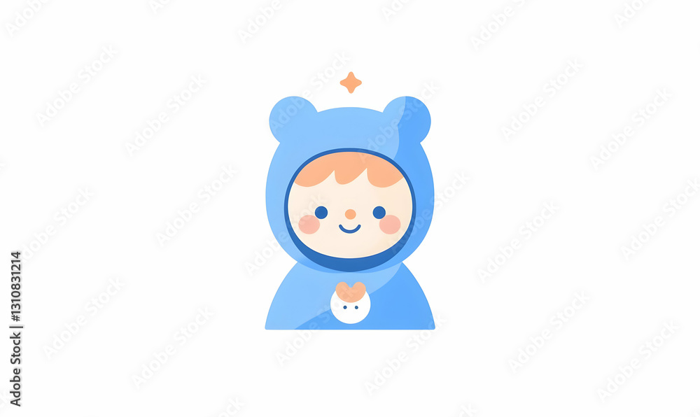 Cute Child in Bear Costume Smiling with Cheerful Expression Cute Child in Bear Costume Smiling with Cheerful Expression