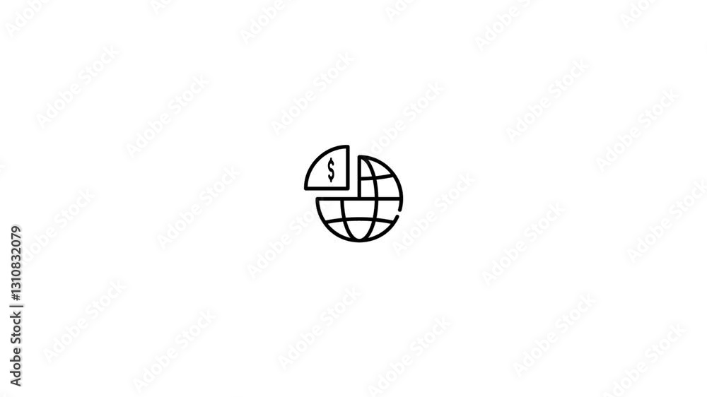 global business icon animation motion graphic video loop global business icon animation motion graphic video loop