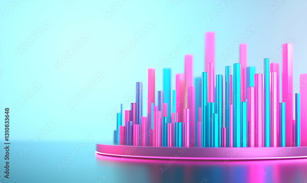 Obraz premium Modern Abstract Data Visualization in Vibrant Pink and Blue Colors