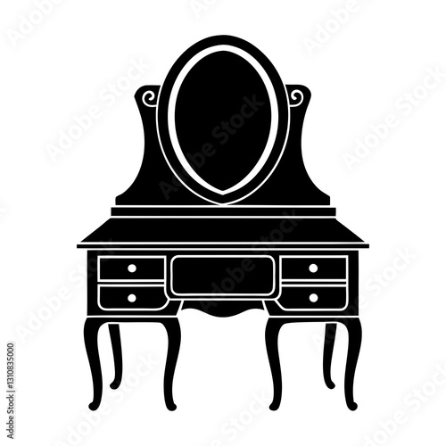 Dressing Table silhouette vector