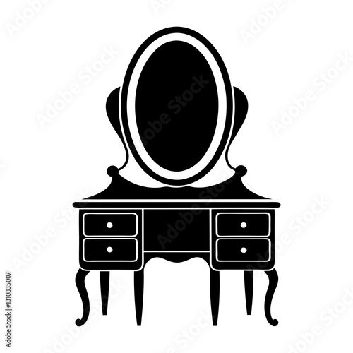 Dressing Table silhouette vector