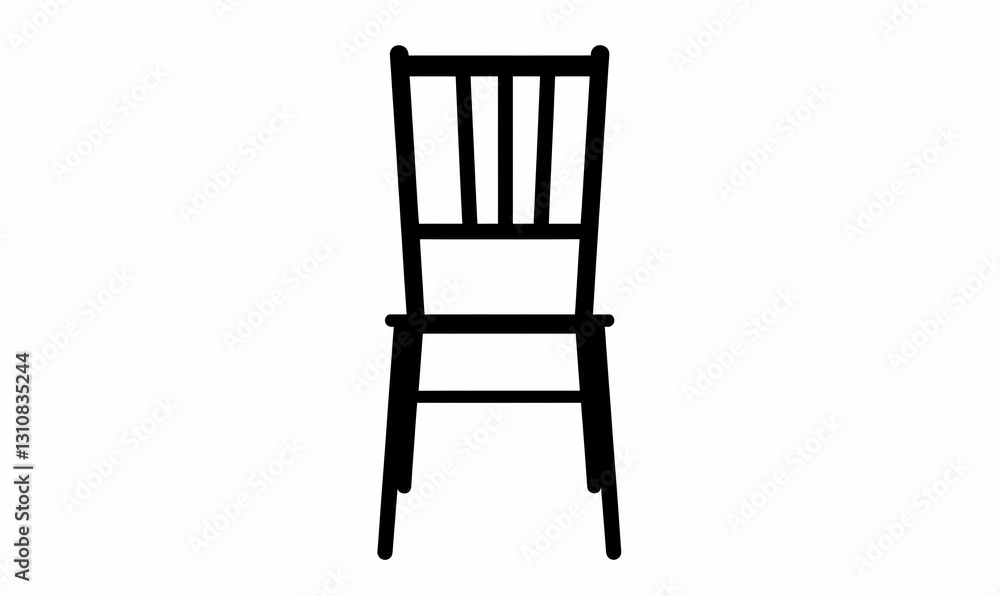 Simple Black Chair Design with Vertical Slats and Classic Style Simple Black Chair Design with Vertical Slats and Classic Style