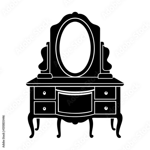 Dressing Table silhouette vector