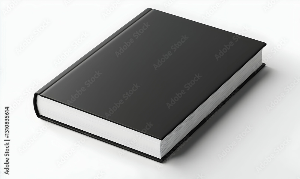 Black Hardcover Book on a White Background for Creative Projects Black Hardcover Book on a White Background for Creative Projects