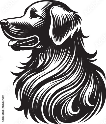 Wallpaper Mural black vector illustration of a dog head vector, dog head silhouette vector, dog head vector icon, dog head silhouette vector black and white Torontodigital.ca