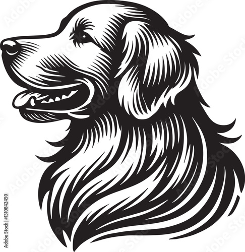 Wallpaper Mural black vector illustration of a dog head vector, dog head silhouette vector, dog head vector icon, dog head silhouette vector black and white Torontodigital.ca