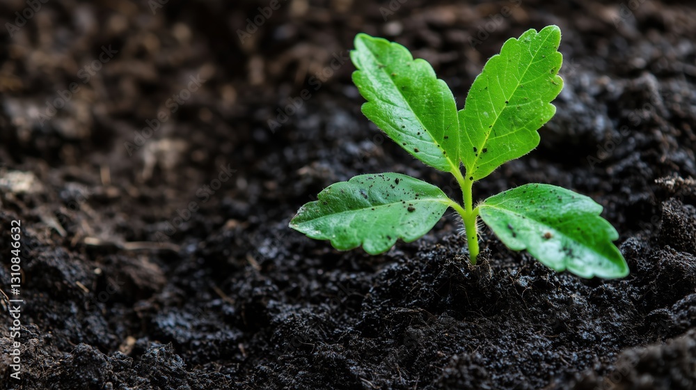 Earth Day Green Sprout Sprouting out of Soil and Dirt Earth Day Green Sprout Sprouting out of Soil and Dirt
