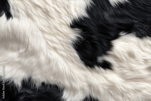 Black and White Seamless Dairy Cowhide Texture Closeup Fur