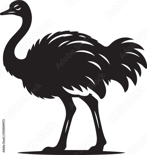 black ostrich vector illustration, ostrich silhouette vector, ostrich vector icon, ostrich silhouette vector black and white