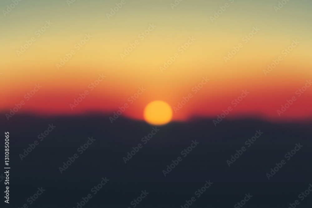 Blurred Sunset Over Mountains with Vibrant Color Palette at Dusk Blurred Sunset Over Mountains with Vibrant Color Palette at Dusk