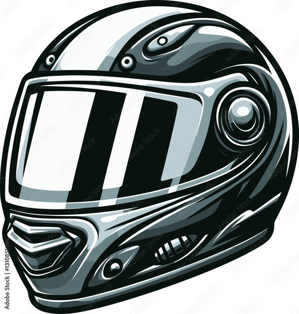 Fototapeta premium バイクのフルフェイスヘルメットのイラスト
