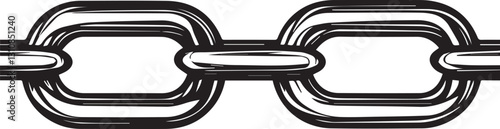 Vector of Chain links isolated on a white background.