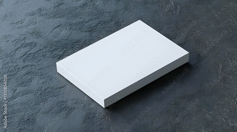 Simple White Box on Dark Textured Surface for Minimalist Design Simple White Box on Dark Textured Surface for Minimalist Design