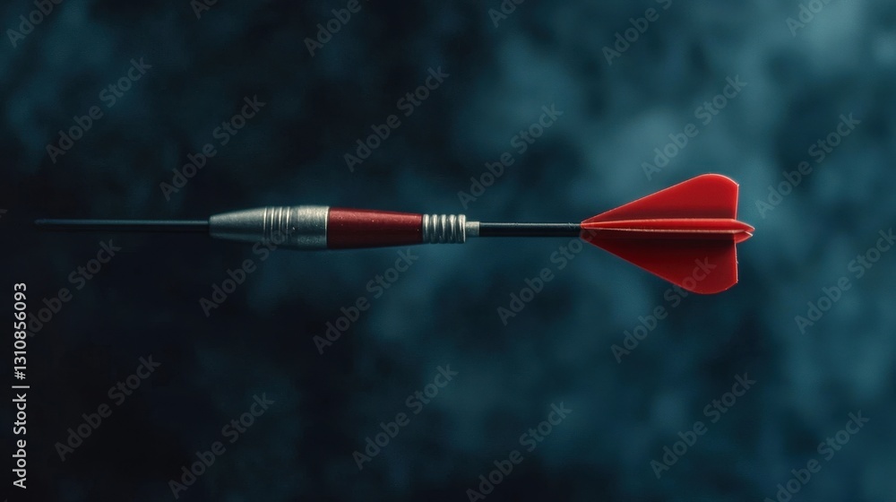 Sharp Red Dart on Dark Background Capturing Precision and Focus Sharp Red Dart on Dark Background Capturing Precision and Focus