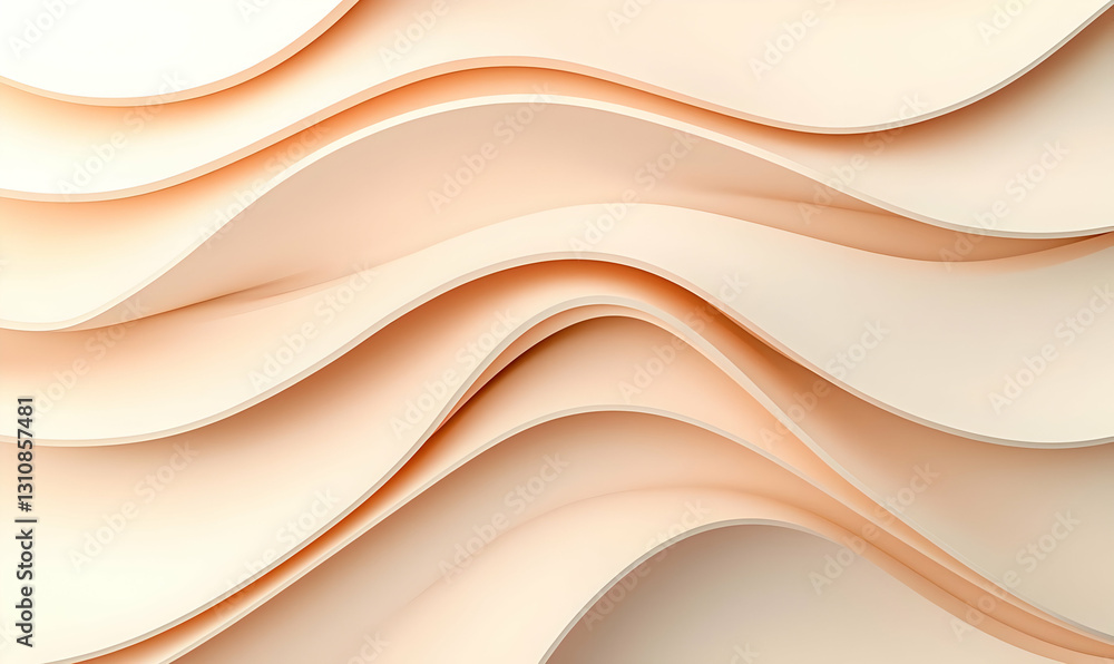Obraz premium Abstract Waves in Soft Peach Tones Highlighting Fluidity and Elegance