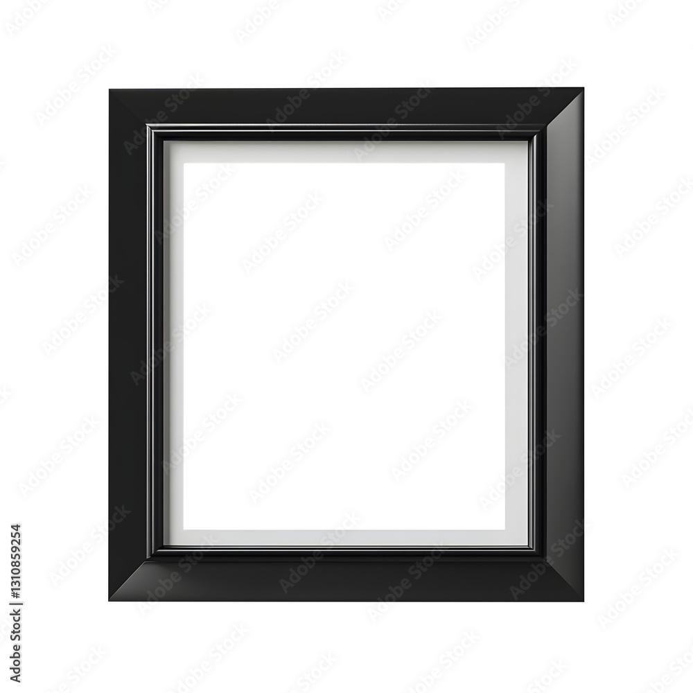 Vector illustration of a black picture frame isolated on transparent white background, clipping path, pen tool. Vector illustration of a black picture frame isolated on transparent white background, clipping path, pen tool.