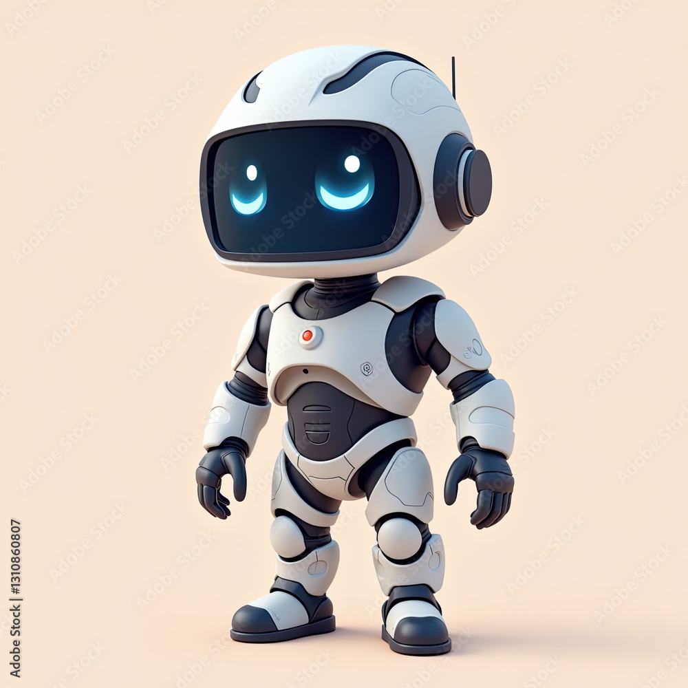 Cute Robot, Friendly AI, 3D Render - AI and Robotics Cute Robot, Friendly AI, 3D Render - AI and Robotics