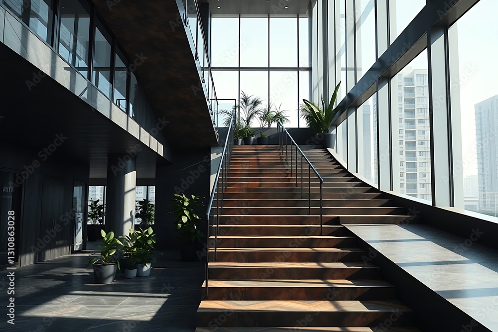 Fototapeta premium A large hall with staircase 